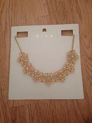 Miss Selfridge Diva Necklace Brand New! Gold • £14