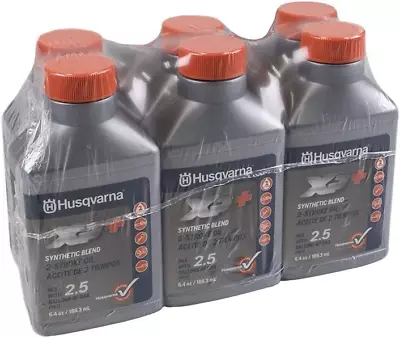 Husqvarna 2 Stroke XP+ Oil W/ Fuel Stabilizer 50:1 2.5 Gal Mix 6pk 6.4oz Bottles • $20.50