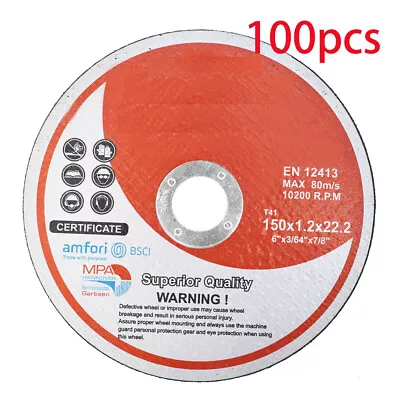 Pack 100 6 X.045 X7/8  Cut-off Wheel - Metal & Stainless Steel Cutting Discs • $77.01