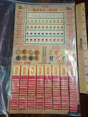 Vintage Casino Reel Hit Jar O Smiles Slot Machine Cardboard Game 5 Cent Board  • $75