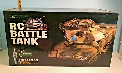 1/24 RC Battle Tank Leopard II A5 Auto Electric Gun System & Gripping  Cat Track • $88