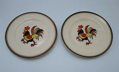 Vtg METLOX Poppy Trail Rooster Bread Plate MCM Country Kitchen California 7.5  • $14.95