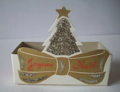 Vintage 50's? Miniature Christmas Display Candy Box Glitter Mica Tree RED • $14.99