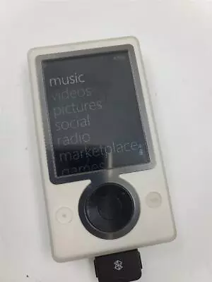 Microsoft Zune 30 GB White Wi-Fi FM Radio WMA MP3 Player 1090 - Needs Battery • $69.99