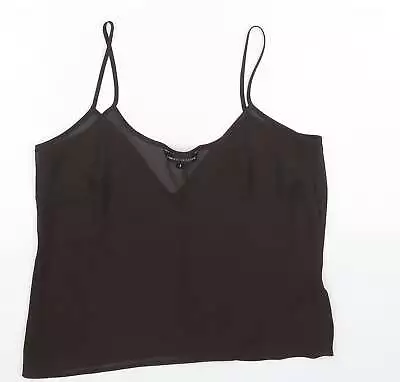 Marks And Spencer Womens Brown Polyester Camisole Tank Size 8 V-Neck • £5.25