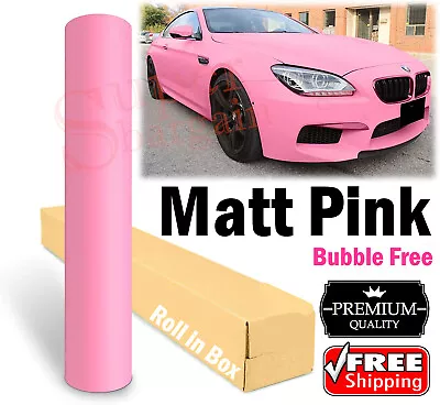 Car Vinyl Wrap Matt Pink Vinyl Wrap Car Vinyl Stickers Decals Sticker Pink Film • $13.99