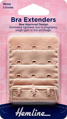 HEMLINE Bra Back Extender 3 Hook 50mm Nude • $3.94