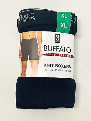 BUFFALO Men's Boxer Briefs Underwear Knit Cotton Modal Stretch XL (3 Pack) - NWT • $20.99