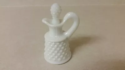 Small Hobnail Milk Glass Pitcher With Stopper. • $11.30