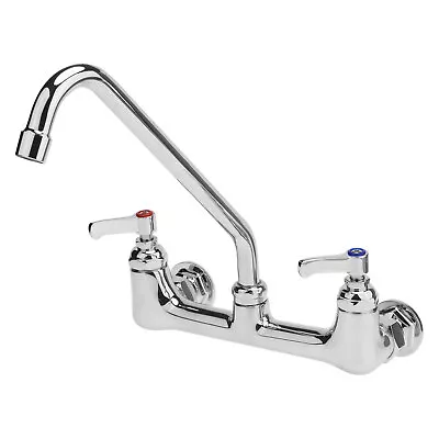 Kitchen Sink Faucet Wall Mount Commercial 8 Inch Center With 8  Swivel Spout • $68.14