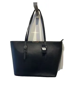 Hilary Radley Leather Jane Tote In Black With 1 Removable Pouch New • £38.59