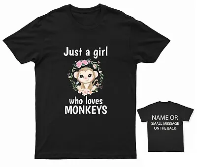 Just A Girl Who Loves Monkeys T-Shirt – Cute And Playful For Monkey Admirers • £13.95