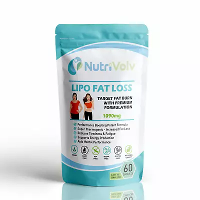 £6.99 • Buy Lipo Fat Loss - 60 Capsules - Fast Weight Loss Slimming Fat Burner Diet 