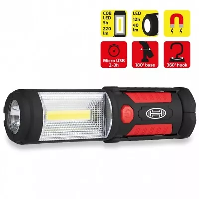 Cob Led Lamp Torch Magnets USB Charged Camping Worklight 575100 • £19.99