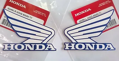 Honda GENUINE Wing Fuel Tank Decal Wings Sticker 80mm WHITE + BLUE *UK STOCK* • £9.35