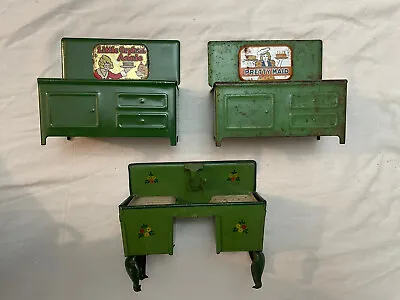 Vintage 1930's Little Orphan Annie Pretty Maid Pressed Steel Stoves & Tin Sink • $14.99