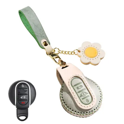 Leather Remote Key Cover Case Fob Holder Shell For Mini Cooper F54 F57 Clubman • $26