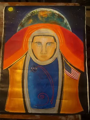 Original Gaylord Soli Acrylic On Canvas “The Astronaut” Astronaut NASA Painting • $175