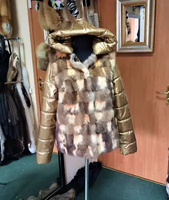 Handmade Winter Down Jacket Is Sewn Of Real Marten Fur With Sleeves And A... • $430