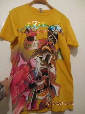 New Ed Hardy By Christian Audigier Mens DEATH Small Short Sleeve Shirt (w/Bag) • $65