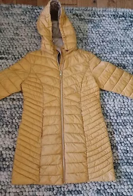 ROMAN QUILTED COATMUSTARD YELLOW  Warm Size 14 Chic Classic Bright Spring • $15.14