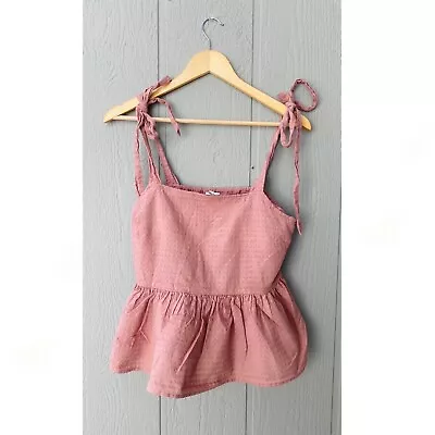 Madewell Pastel Pink Coquette Girly Boho Spring Tie Adjustable Tanktop Small • $25.98