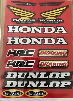 Honda Retro Sticker Pack Pit And Dirt Bikes Etc Size 21cm 32cm • £3.49
