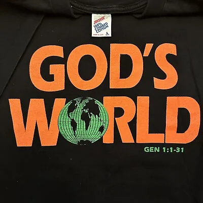 Vintage 90s God’s World Jesus Tee T-Shirt Size Large Men Wayne’s World Parody • $99.99