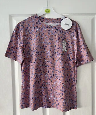 Ladies Women’s Primark Marie Disney Aristocats Floral T-Shirt Top Size M 12-14 • $22.39
