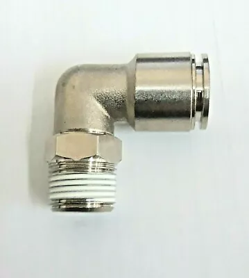 Metal Metric Swivel Elbow Push Fit Bspt Taper Threads  Metric Push Fittings  • £10.99