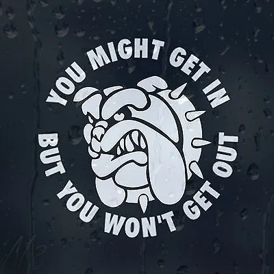 £2.50 • Buy You Might Get In But You Won't Get Out Dog On Board Car Decal Vinyl Sticker