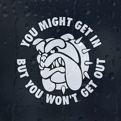 You Might Get In But You Won't Get Out Dog On Board Car Decal Vinyl Sticker • £2.50