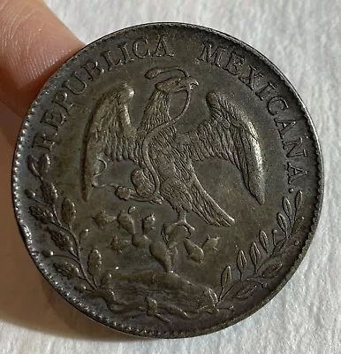 1896 Mexico Zs 8 Reales Toned Coin Xf • $75