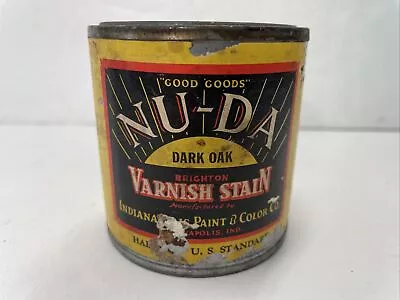 Antique Vintage Indianapolis Indiana Varnish Stain Paint Can Advertisement Nu-da • $10