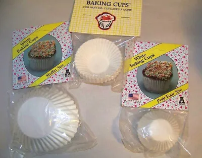 Plain Paper Baking Cups  White Mini Muffin And Regular Size • $2.25