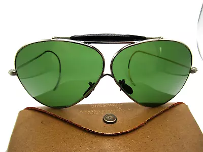 Vintage WWII Willson Aviator Shooter Cable Arm Sunglasses Heavy Glass Orig. Case • $99.99