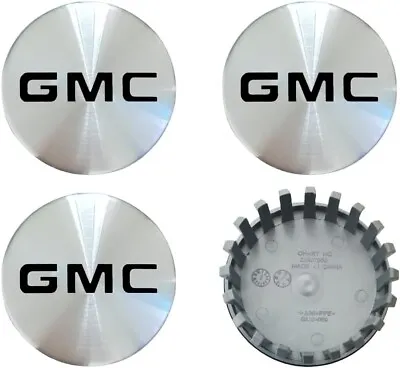 4pc Emblem Badge RALLY WHEEL CENTER HUB CAPS Brushed Silver 83mm 3 1/4  For GMC • $22.99