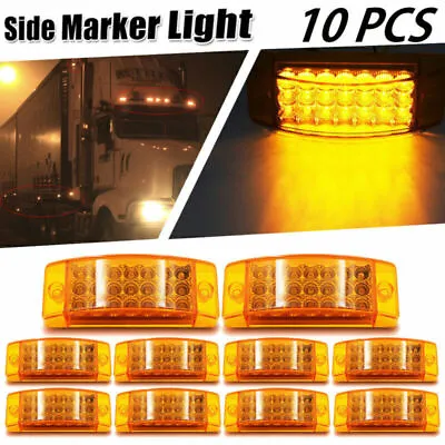 10X  12V 2 X 6  21 LED Sealed Side Marker Clearance Light Trailer Truck- Amber • $45.16