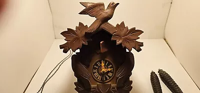 VINTAGE Authentic German CUCKOO CLOCK Bird Theme FOR PARTS OR REPAIR • $25