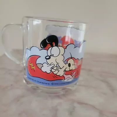 Vintage Garfield & Odie McDonald's Glass Mug Jim Davis 1978 Set 4 EASY ALONG WIT • $19.99