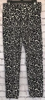 J CREW Women's Leggings Blue Striped & Black Leopard Print Lot Of 2 Size XS EUC • $12.99