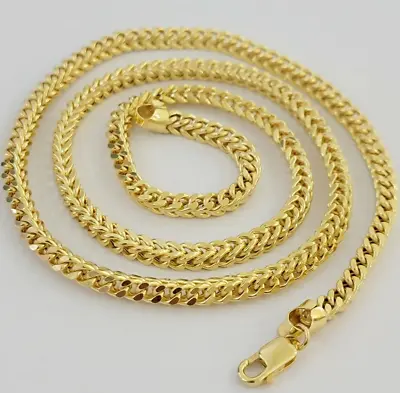 Real 14k Yellow Gold Franco Necklace Box Chain 22-26 Inch 3.5mm 14KT Mens SALE • $1219.22