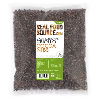 RealFoodSource - Organic Criollo Cocoa / Cacao Nibs 1kg • £20.89