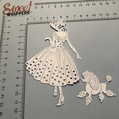 Tattered Lace Die Cuts 4x Out For A Stroll Emma & Perdy Poodle Chic Lady Elegant • £6.79