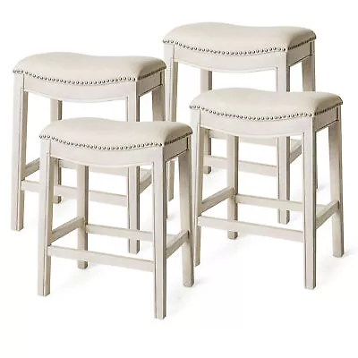 Maven Lane Adrien Saddle Bar Stool White Oak Counter Height(Open Box) (4 Pack) • $148.68