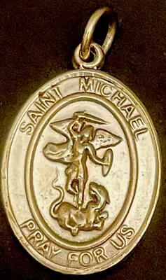 Vintage Catholic Saint Michael St Christopher Silver Tone Religious Medal • $9.99