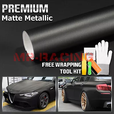 Matte Metallic Foggy Black Car Auto Vehicle Sticker Decal Vinyl Wrap Sheet Film • $4.99