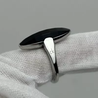 Calvin Klein Ring With Black Stone Size 7 • £28.57
