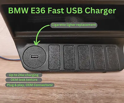 BMW E36 Fast USB Chargers Cigarette Lighter Replacement • $22.39