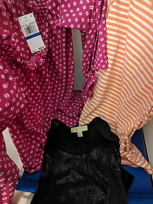 3 Lot Of Michael Kors Tops .. Pink New With Tags ..black Sequin.. Peach Zipper  • $25